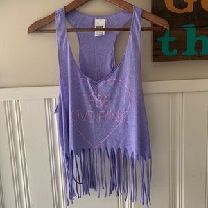 Victoria’s Secret pink fringe tank medium